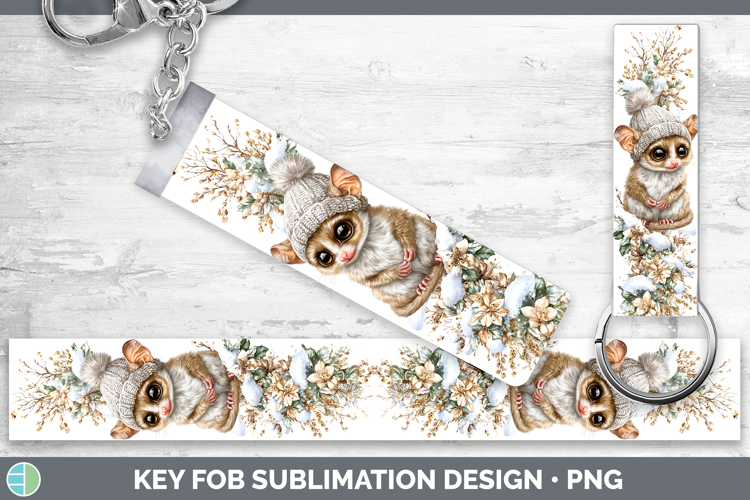 Tarsier Primate Winter Knit Hat Key Fob Sublimation Design