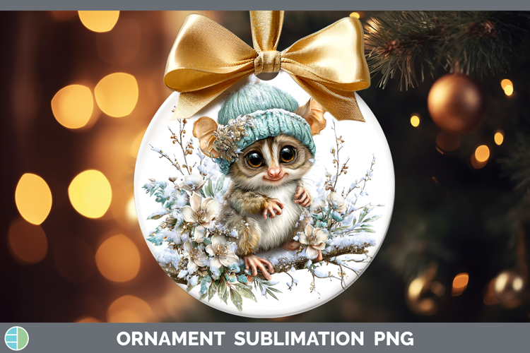 Tarsier Primate Winter Knit Hat Ornament Sublimation Design