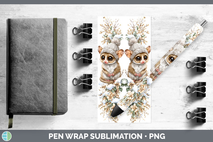 Tarsier Primate Winter Knit Hat Pen Wrap Sublimation Design