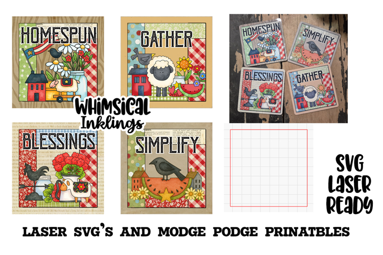 Prim Pretty Magnets Modge Podge SVGs and Printable