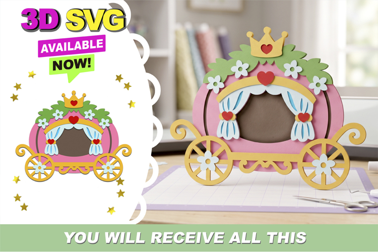 Princess Carriage 3D SVG