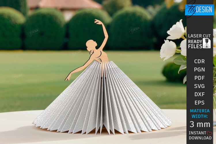 Ballet Dancer Napkin Holder Laser Cut|Adornment Dining Table