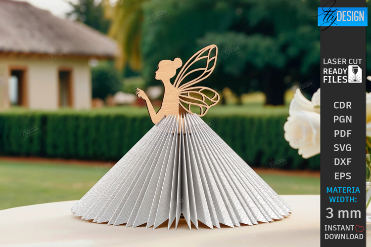 Fairy Napkin Holder Laser Cut | Adornment Dining Table SVG