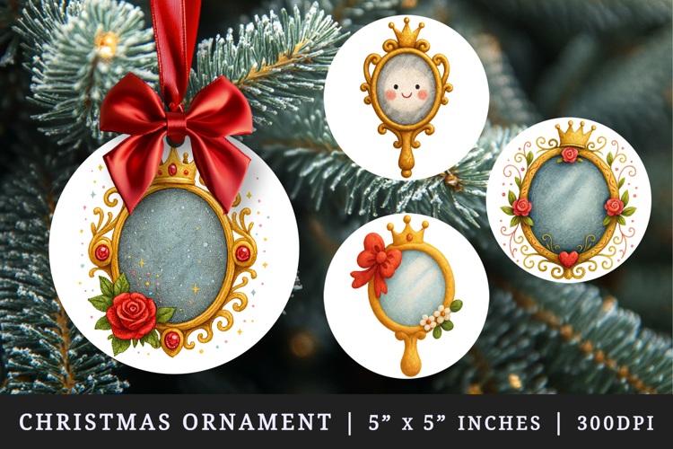 Princess round ornaments sublimation design