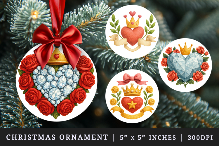 Princess round ornaments sublimation design