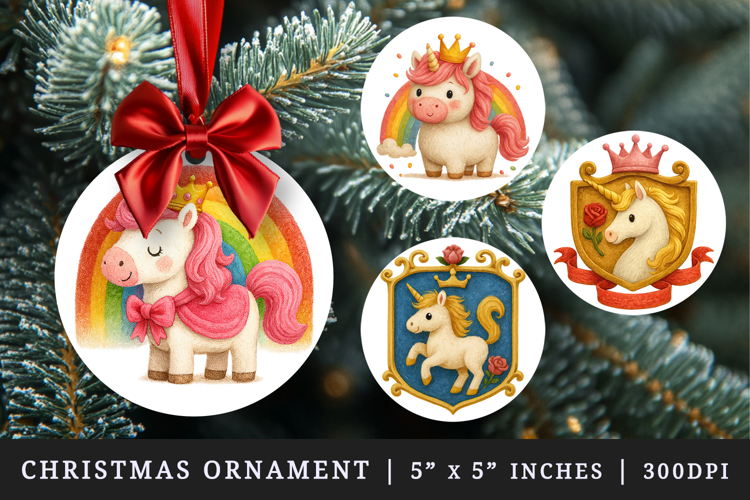 Princess round ornaments sublimation design