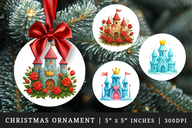 Princess round ornaments sublimation design