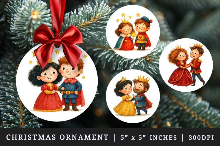 Princess round ornaments sublimation design
