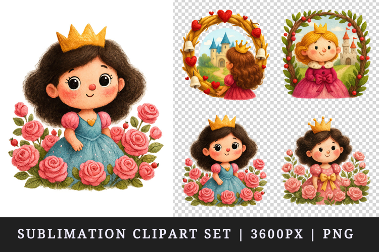 Princess clipart printable sublimation design png
