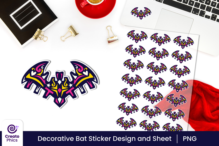 decorative bat sticker and sticker sheet | animal sticker