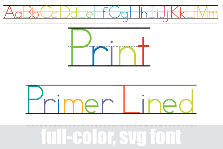 Print Primer Lined Color Font