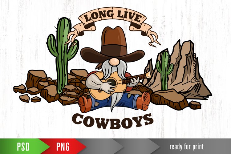 Gnome cowboy png PSD