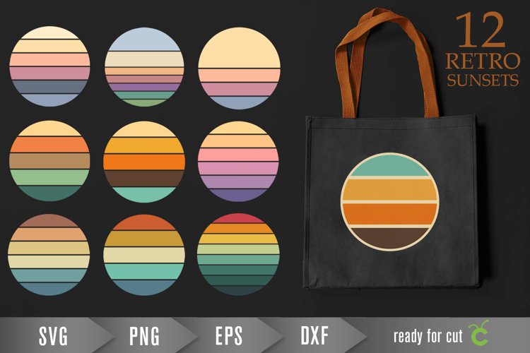 Retro Vintage Sunsets SVG, PNG sublimation , cricut