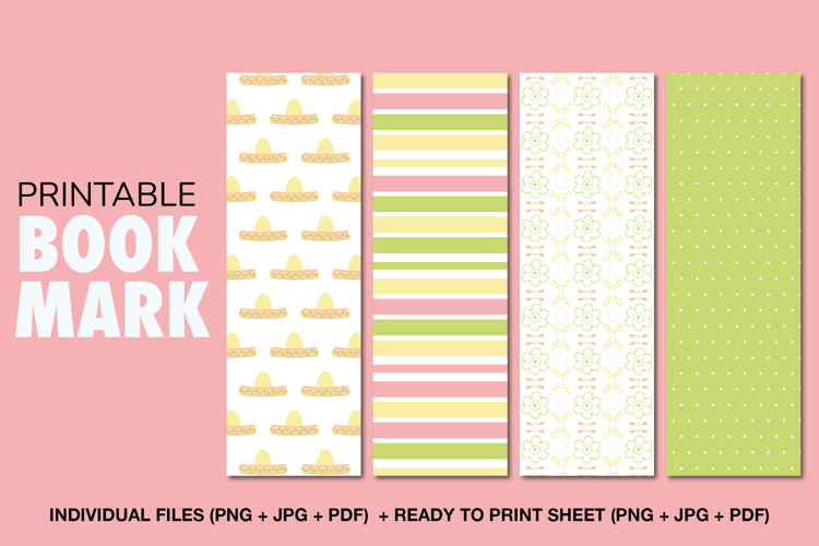 Printable Bookmarks, Cute Pattern Reading Markers
