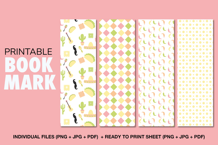 Printable Bookmarks, Cute Mexican Pattern Bookmarks