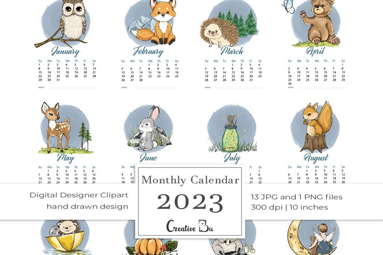 Printable Calendar 2023 Monthly Pages Desk Planner Calendar