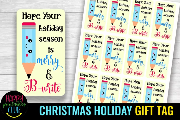 Christmas Gift Tags for Students I School Holiday Gift Tags