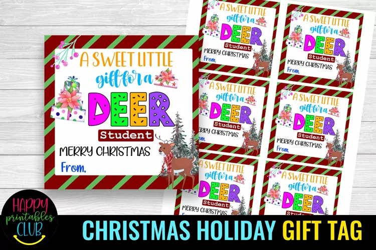 Christmas Gift Tags for Students I School Holiday Gift Tags