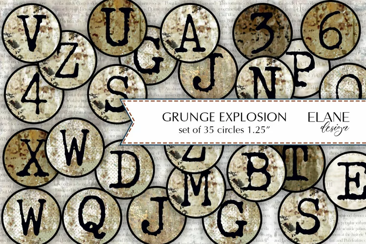 Grunge Explosion Printable Circles