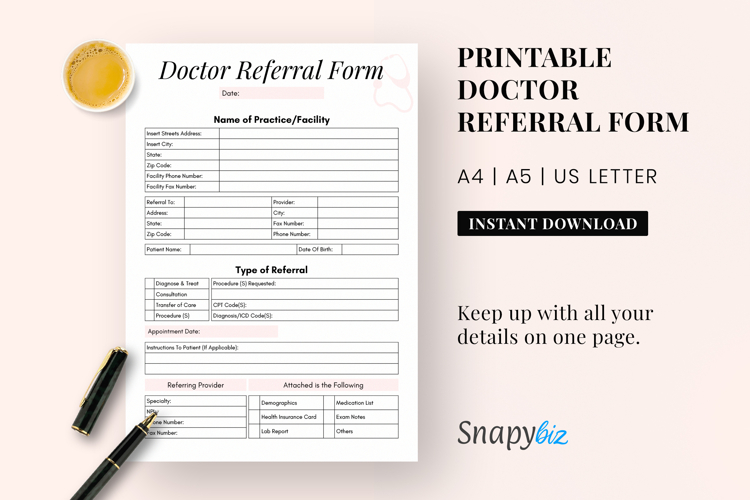 Printable Doctor Referral Form Template