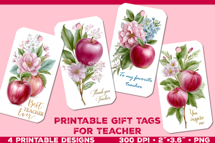 Printable Gift Tags for Teacher. EleganteTeacher Gift Tags