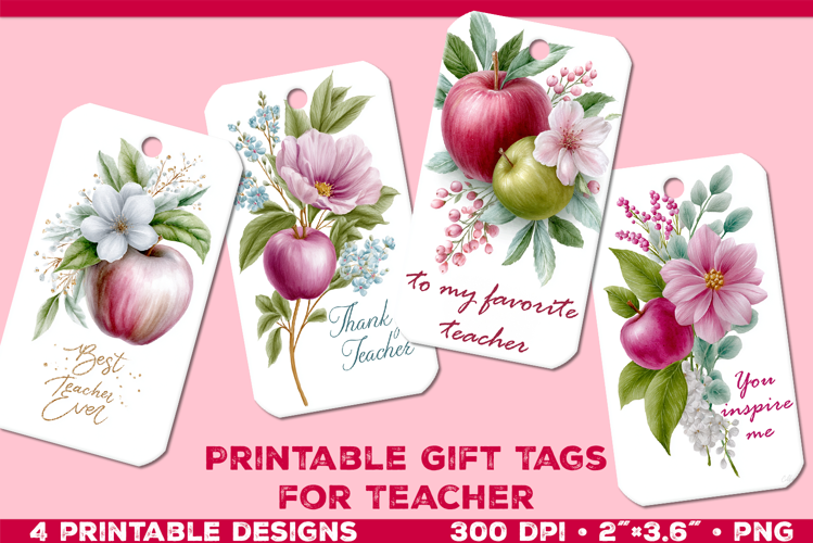 Printable Gift Tags for Teacher. EleganteTeacher Gift Tags