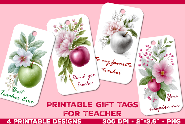 Printable Gift Tags for Teacher. EleganteTeacher Gift Tags