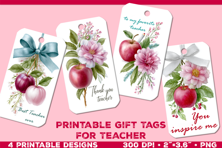 Printable Gift Tags for Teacher. EleganteTeacher Gift Tags