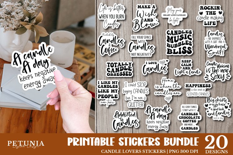 Candle Lovers Sticker Bundle | Printable Stickers Bundle