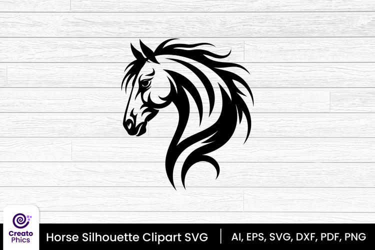 horse silhouette black clipart | animal SVG design