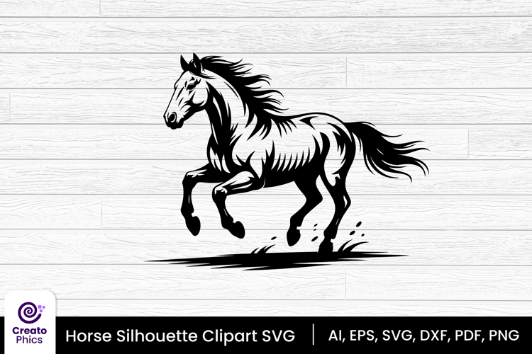 horse silhouette black clipart | animal SVG design