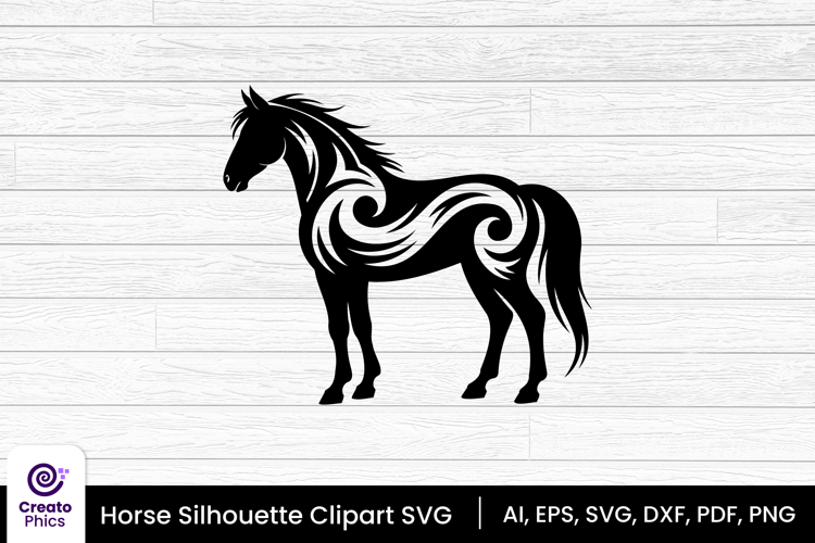 horse silhouette black clipart | animal SVG design