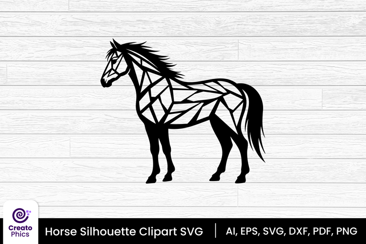 horse silhouette black clipart | animal SVG design