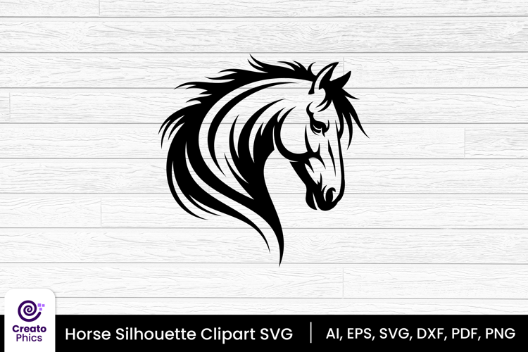 horse silhouette black clipart | animal SVG design