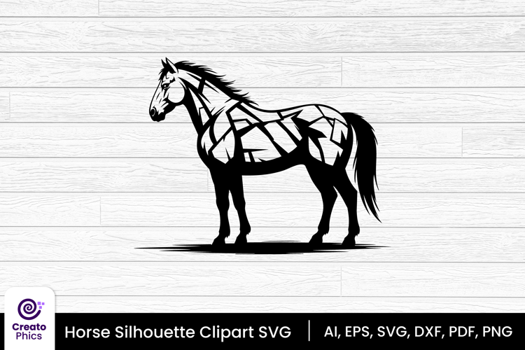 horse silhouette black clipart | animal SVG design