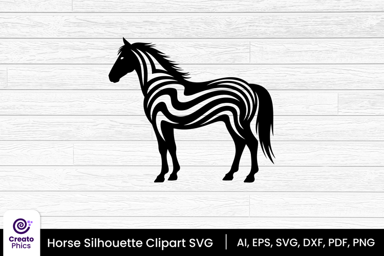 horse silhouette black clipart | animal SVG design