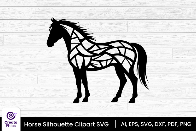 horse silhouette black clipart | animal SVG design