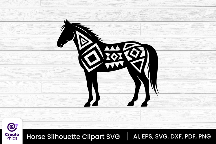 horse silhouette black clipart | animal SVG design