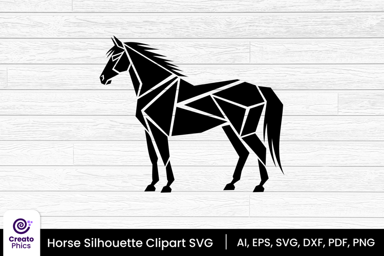 horse silhouette black clipart | animal SVG design