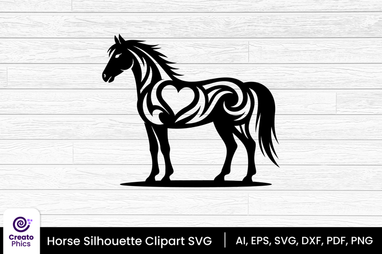 horse silhouette black clipart | animal SVG design