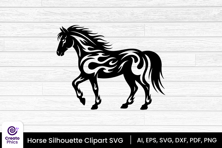 horse silhouette black clipart | animal SVG design
