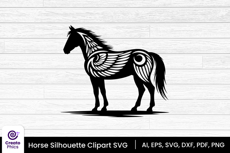 horse silhouette black clipart | animal SVG design