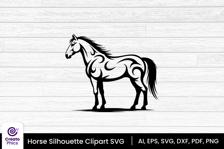 horse silhouette black clipart | animal SVG design