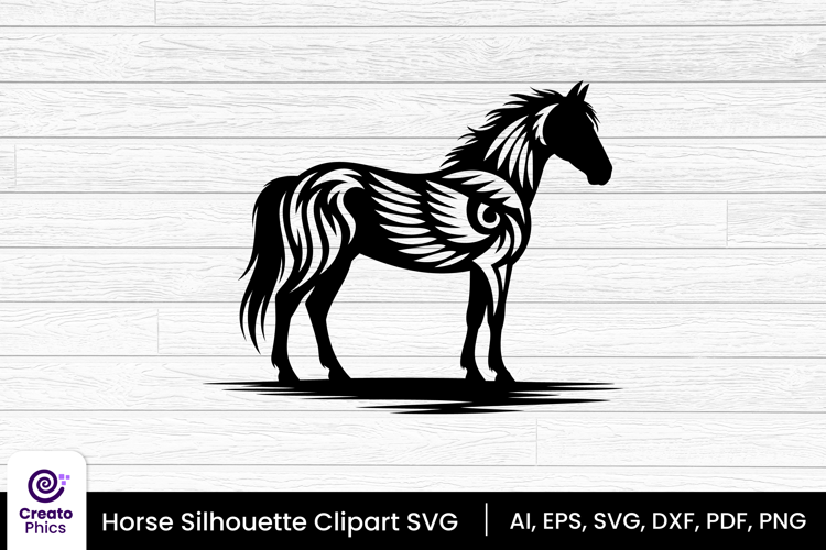 horse silhouette black clipart | animal SVG design