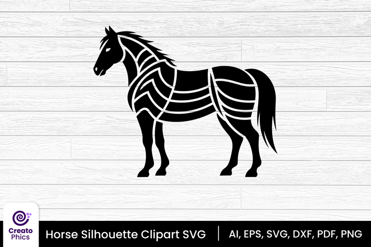 horse silhouette black clipart | animal SVG design