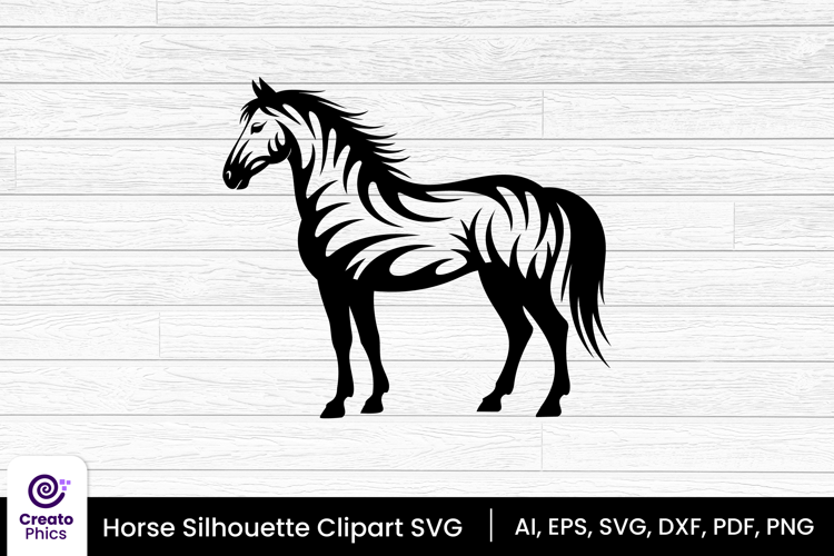horse silhouette black clipart | animal SVG design