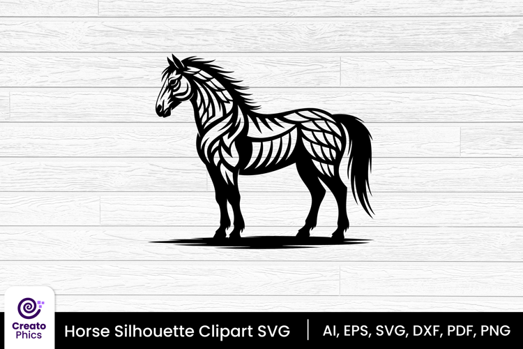 horse silhouette black clipart | animal SVG design