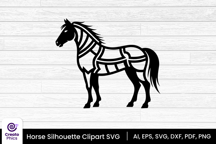 horse silhouette black clipart | animal SVG design