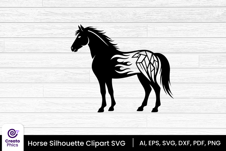 horse silhouette black clipart | animal SVG design