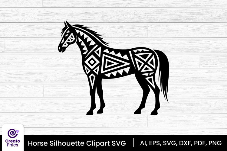 horse silhouette black clipart | animal SVG design